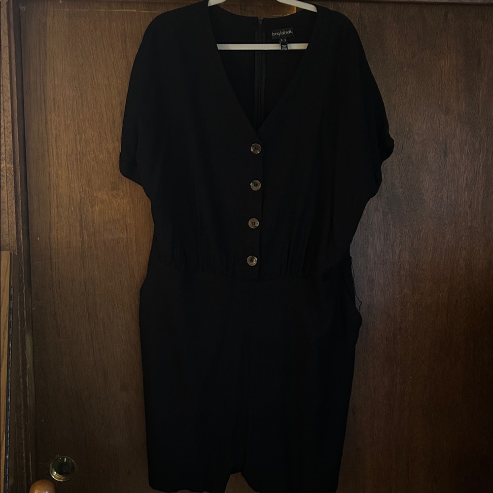 Long Tall Sally Classic Black linen romper